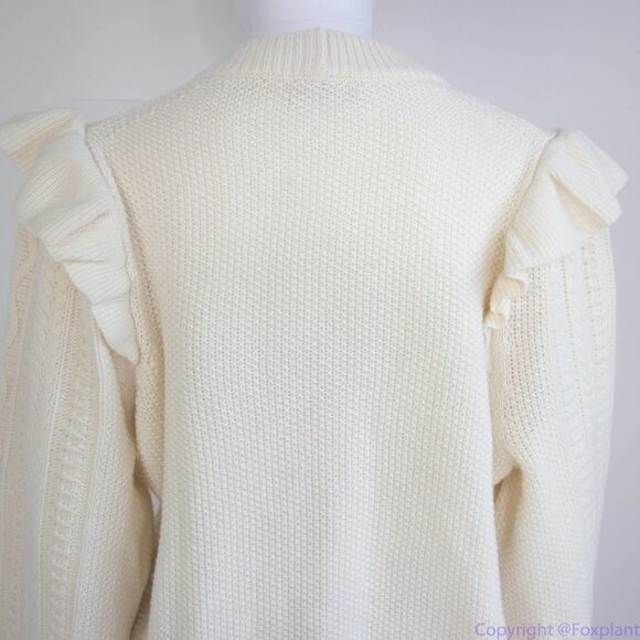 Madewell Hollydene Ruffle-Shoulder Pullover Sweater, women's size XXL - Picture 7 of 16